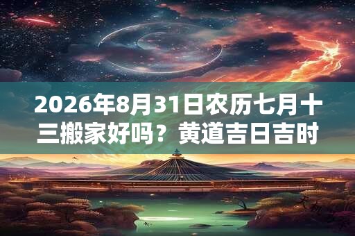 2026年8月31日农历七月十三搬家好吗？黄道吉日吉时查询