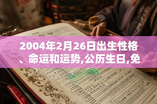 2004年2月26日出生性格、命运和运势,公历生日,免费算命