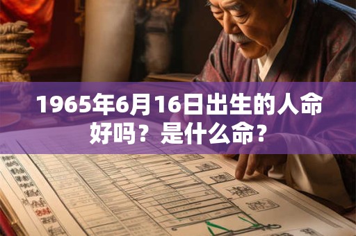 1965年6月16日出生的人命好吗？是什么命？