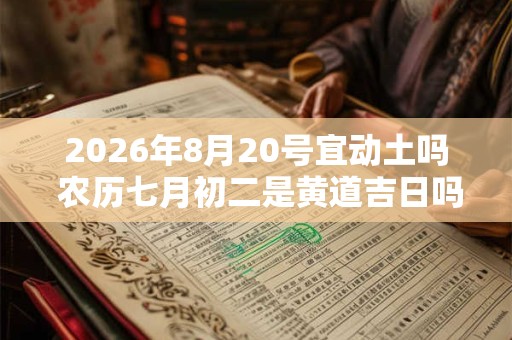 2026年8月20号宜动土吗 农历七月初二是黄道吉日吗
