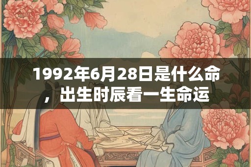 1992年6月28日是什么命，出生时辰看一生命运