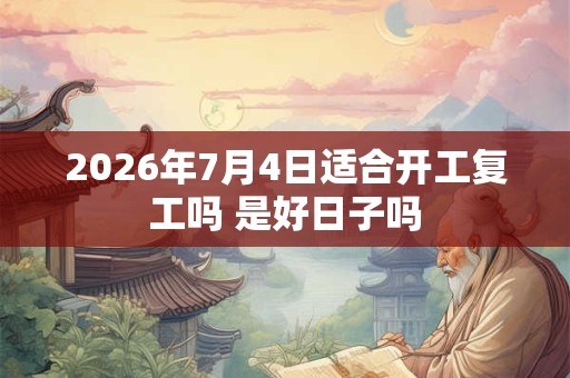 2026年7月4日适合开工复工吗 是好日子吗