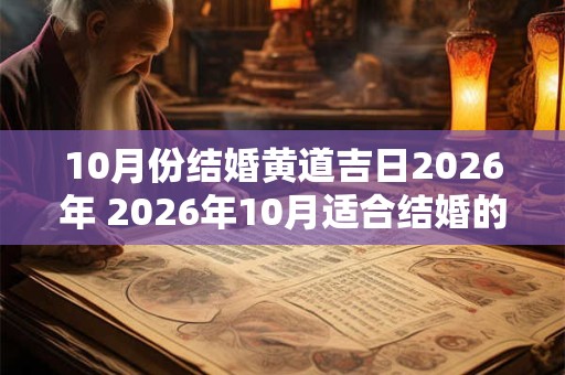 10月份结婚黄道吉日2026年 2026年10月适合结婚的好日子 10月份结婚黄道吉日2026年 2026年10月适合结婚的好日子
