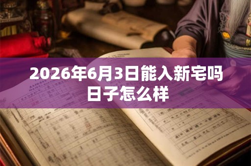 2026年6月3日能入新宅吗 日子怎么样 2026年6月3日能入新宅吗 日子怎么样
