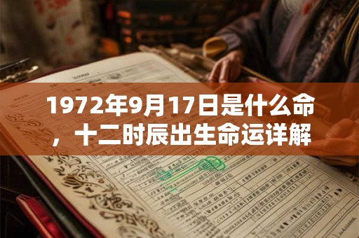1972年9月17日是什么命,十二时辰出生命运详解 1972年9月17日是什么命,十二时辰出生命运详解