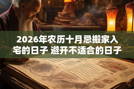 2026年农历十月忌搬家入宅的日子 避开不适合的日子 2026年农历十月忌搬家入宅的日子 避开不适合的日子