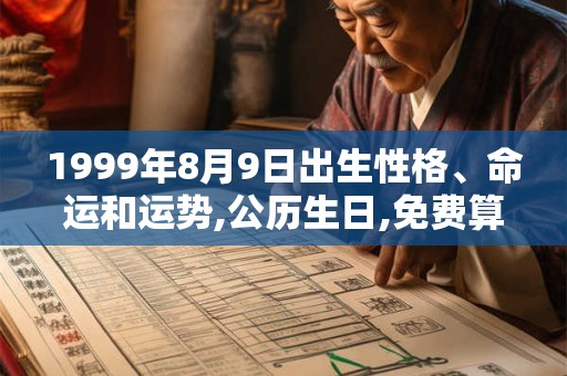 1999年8月9日出生性格、命运和运势,公历生日,免费算命 1999年8月9日出生性格、命运和运势,公历生日,免费算命
