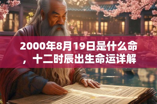 2000年8月19日是什么命,十二时辰出生命运详解 2000年8月19日是什么命,十二时辰出生命运详解
