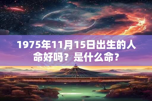 1975年11月15日出生的人命好吗?是什么命? 1975年11月15日出生的人命好吗?是什么命?