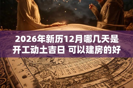 2026年新历12月哪几天是开工动土吉日 可以建房的好日子 2026年新历12月哪几天是开工动土吉日 可以建房的好日子