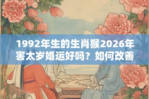 1992年生的生肖猴2026年害太岁婚运好吗?如何改善? 1992年生的生肖猴2026年害太岁婚运好吗?如何改善?