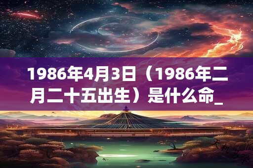 1986年4月3日(1986年二月二十五出生)是什么命_命运如何 1986年4月3日(1986年二月二十五出生)是什么命_命运如何