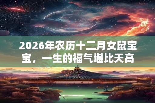 2026年农历十二月女鼠宝宝,一生的福气堪比天高 2026年农历十二月女鼠宝宝,一生的福气堪比天高