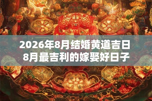 2026年8月结婚黄道吉日 8月最吉利的嫁娶好日子 2026年8月结婚黄道吉日 8月最吉利的嫁娶好日子