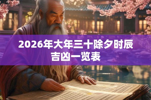 2026年大年三十除夕时辰吉凶一览表 2026年大年三十除夕时辰吉凶一览表