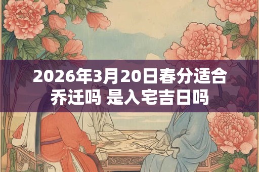 2026年3月20日春分适合乔迁吗 是入宅吉日吗 2026年3月20日春分适合乔迁吗 是入宅吉日吗
