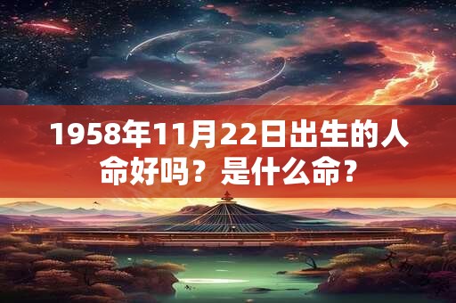 1958年11月22日出生的人命好吗?是什么命? 1958年11月22日出生的人命好吗?是什么命?