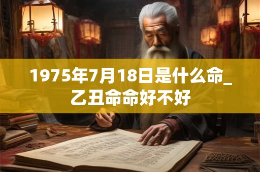 1975年7月18日是什么命_乙丑命命好不好