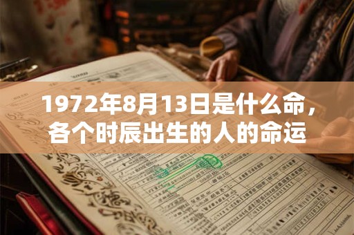 1972年8月13日是什么命,各个时辰出生的人的命运 1972年8月13日是什么命,各个时辰出生的人的命运