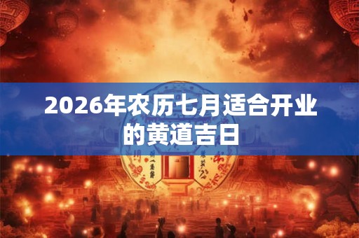 2026年农历七月适合开业的黄道吉日 2026年农历七月适合开业的黄道吉日