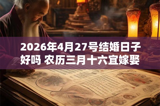 2026年4月27号结婚日子好吗 农历三月十六宜嫁娶吗 2026年4月27号结婚日子好吗 农历三月十六宜嫁娶吗