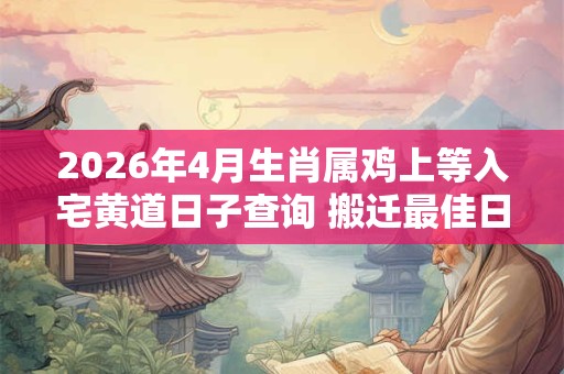2026年4月生肖属鸡上等入宅黄道日子查询 搬迁最佳日子 2026年4月生肖属鸡上等入宅黄道日子查询 搬迁最佳日子