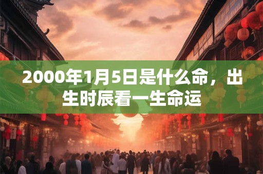 2000年1月5日是什么命，出生时辰看一生命运