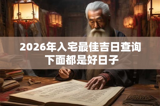 2026年入宅最佳吉日查询 下面都是好日子