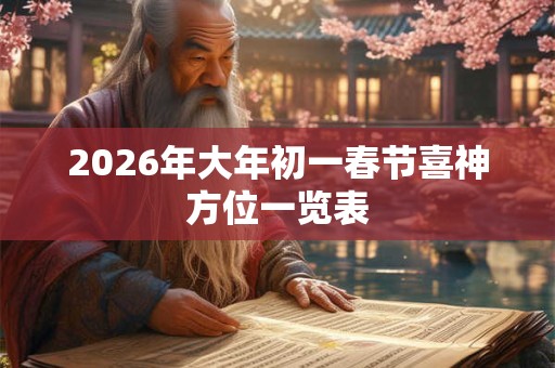 2026年大年初一春节喜神方位一览表 2026年大年初一春节喜神方位一览表