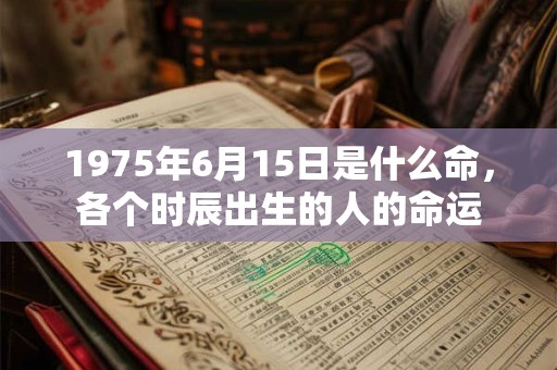 1975年6月15日是什么命，各个时辰出生的人的命运