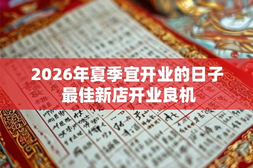 2026年夏季宜开业的日子 最佳新店开业良机 2026年夏季宜开业的日子 最佳新店开业良机