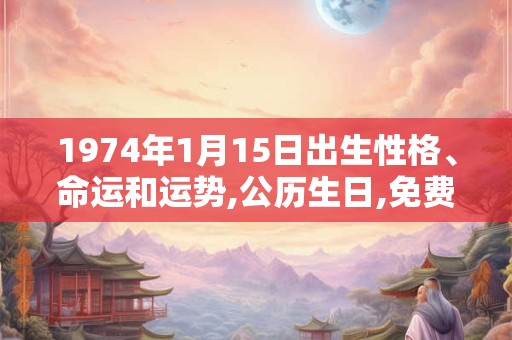 1974年1月15日出生性格、命运和运势,公历生日,免费算命 1974年1月15日出生性格、命运和运势,公历生日,免费算命