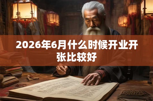 2026年6月什么时候开业开张比较好 2026年6月什么时候开业开张比较好