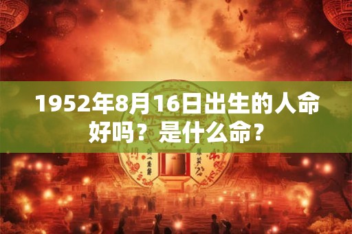 1952年8月16日出生的人命好吗?是什么命? 1952年8月16日出生的人命好吗?是什么命?
