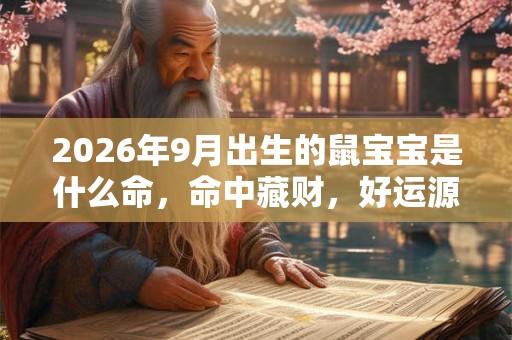 2026年9月出生的鼠宝宝是什么命,命中藏财,好运源源不断 2026年9月出生的鼠宝宝是什么命,命中藏财,好运源源不断
