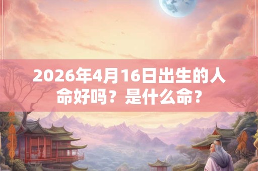 2026年4月16日出生的人命好吗？是什么命？