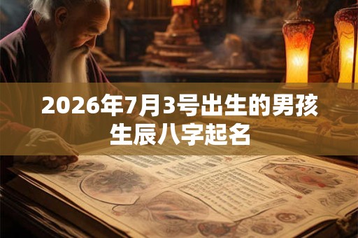 2026年7月3号出生的男孩生辰八字起名