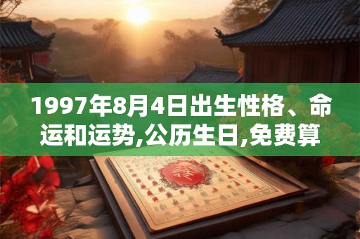 1997年8月4日出生性格、命运和运势,公历生日,免费算命
