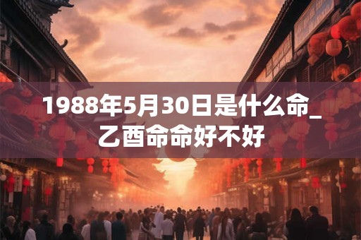 1988年5月30日是什么命_乙酉命命好不好