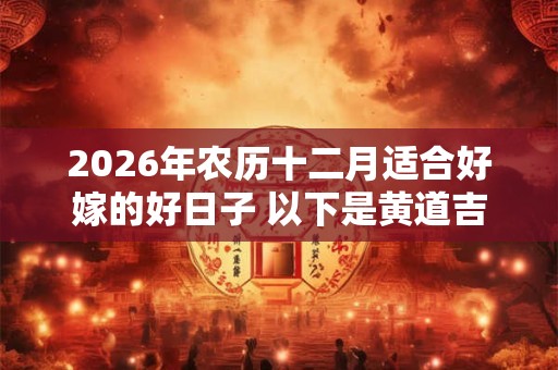2026年农历十二月适合好嫁的好日子 以下是黄道吉日 2026年农历十二月适合好嫁的好日子 以下是黄道吉日
