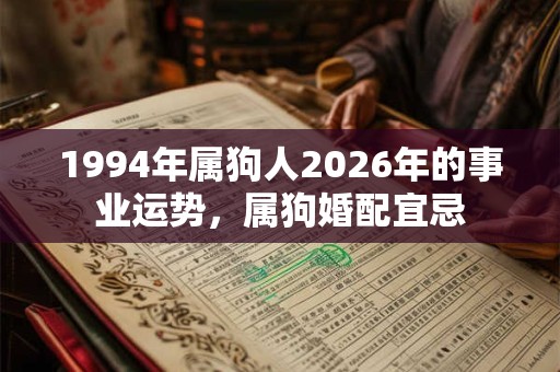 1994年属狗人2026年的事业运势,属狗婚配宜忌 1994年属狗人2026年的事业运势,属狗婚配宜忌