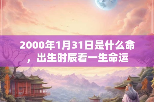 2000年1月31日是什么命，出生时辰看一生命运