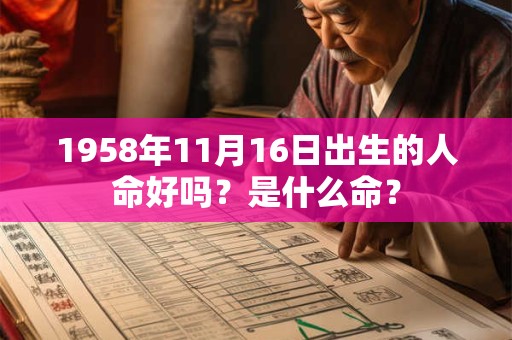 1958年11月16日出生的人命好吗?是什么命? 1958年11月16日出生的人命好吗?是什么命?