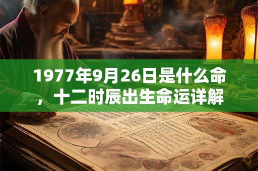 1977年9月26日是什么命，十二时辰出生命运详解