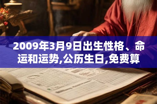 2009年3月9日出生性格、命运和运势,公历生日,免费算命 2009年3月9日出生性格、命运和运势,公历生日,免费算命