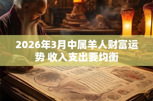 2026年3月中属羊人财富运势 收入支出要均衡