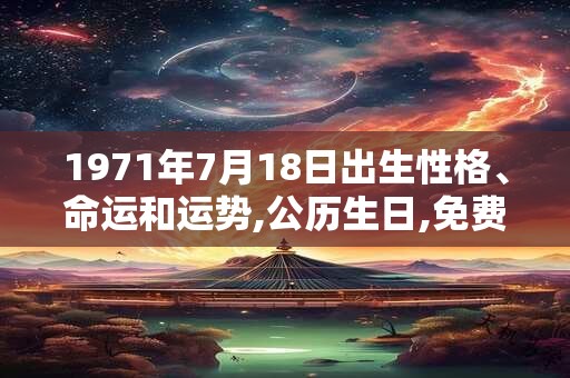 1971年7月18日出生性格、命运和运势,公历生日,免费算命 1971年7月18日出生性格、命运和运势,公历生日,免费算命