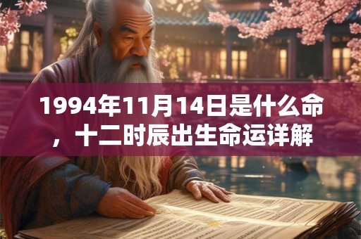 1994年11月14日是什么命,十二时辰出生命运详解 1994年11月14日是什么命,十二时辰出生命运详解