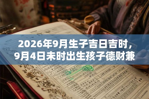 2026年9月生子吉日吉时,9月4日未时出生孩子德财兼备 2026年9月生子吉日吉时,9月4日未时出生孩子德财兼备