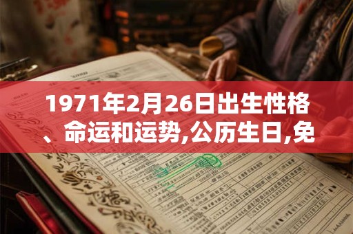1971年2月26日出生性格、命运和运势,公历生日,免费算命